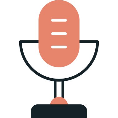 Mikrofon. Web simgesi basit illüstrasyon