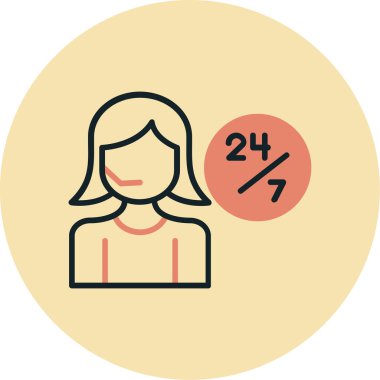 kadın düz simge, vektör illüstrasyonu