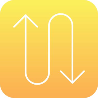 Sarı ve beyaz bir ikonun vektör illüstrasyonu