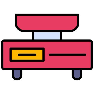 Araba koltuğu simgesi renk ana hatları vektörü