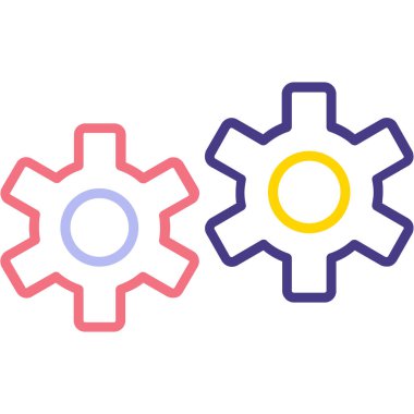 Dişliler. Web simgesi basit illüstrasyon