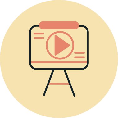 video. Web simgesi basit illüstrasyon