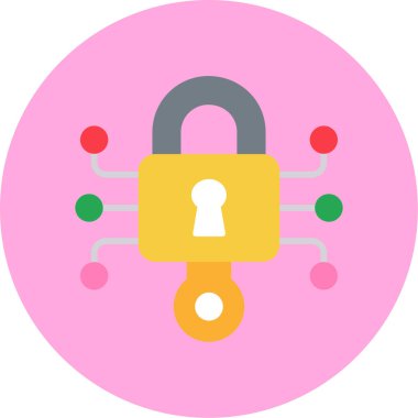 Kilit. Web simgesi basit illüstrasyon