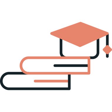 Düz stil mezuniyet şapkası ikonu. üniversite vektör illüstrasyonu