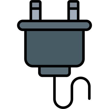 Kablo tıkacı simgesi. Web için dolgu vektör simgelerinin özet çizimi