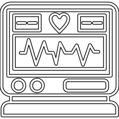 kalp atışı ikon vektör illüstrasyonu