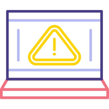 Uyarı işareti vektör illüstrasyon tasarımlı bilgisayar