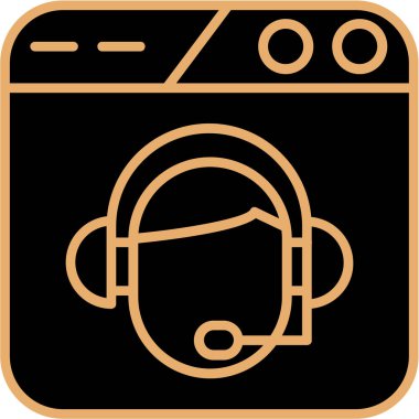 Kulaklık. Web simgesi basit illüstrasyon