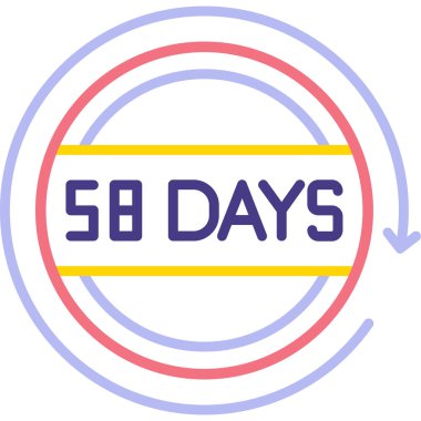 65 günlük geri sayım simgesi tasarımı. 65 gün gerisayım çizgisi simgesi