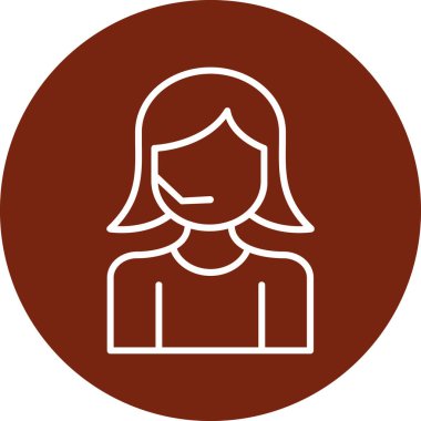 Uzun saçlı kadın avatar, vektör çizimi