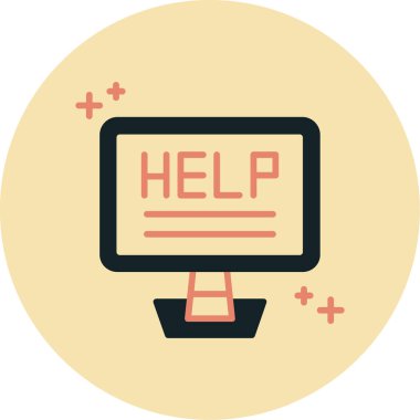 Vektör simgesine yardım et. Basit tasarım