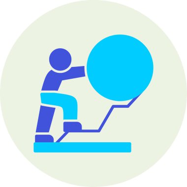 Egzersiz simgesi yapan bir adamın vektör çizimi.