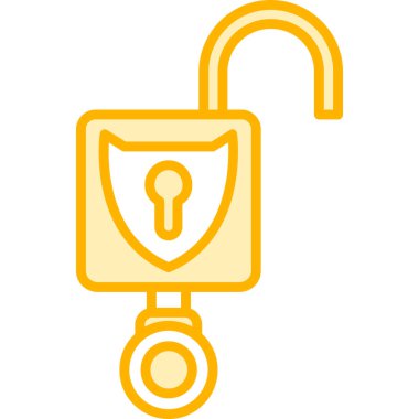 Asma kilit simgesi. Web için güvenlik vektör sembolünün özet çizimi