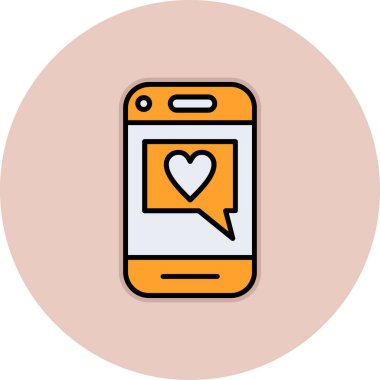 Mobil sohbet simgesi vektör illüstrasyonu