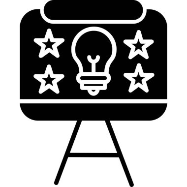 Ampul ikonu fikri. Ağ için basit ampul vektör simgesi çizimi