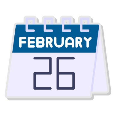 Takvim simgesi vektör tasarımı. 23 Şubat tarihi