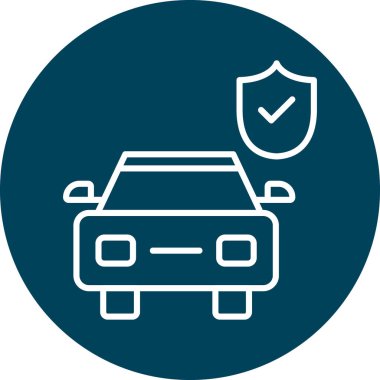 araba sigortası ikonu vektör illüstrasyonu