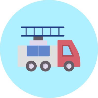 Merdiven Kamyonu Web simgesi, vektör illüstrasyonu