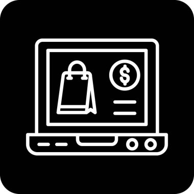 alışveriş simgesi vektör illüstrasyonu