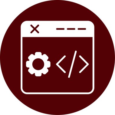 Kodlama. Web simgesi basit illüstrasyon