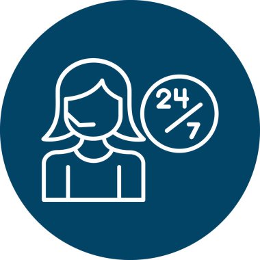 Müşteri hizmeti simgesi tasarımı, düzenlenebilir vuruş.