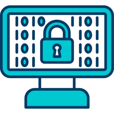 dijital güvenlik sembolü vektör illüstrasyon tasarımı ile asma kilit