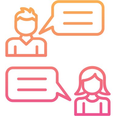 Konuşma simgesi olan kişilerin vektör illüstrasyonu