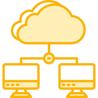 Bulut ağ simgesi, vektör illüstrasyonu