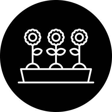 İllüstrasyon vektörü grafik ve çiçek simgesi