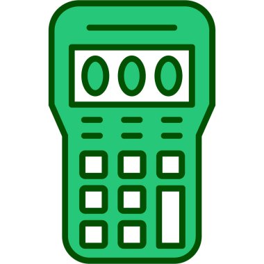 Hesap makinesi simgesi renk çizgisi vektörü. İş muhasebesi. iş muhasebe