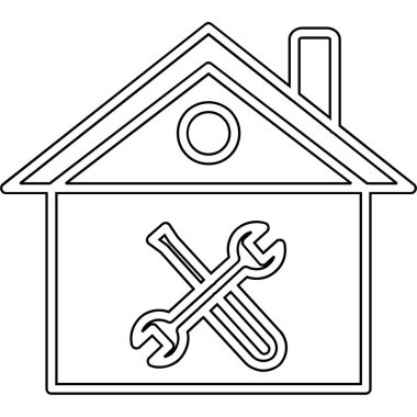 ev ve inşaat araçları ikon vektör illüstrasyon tasarımı izole