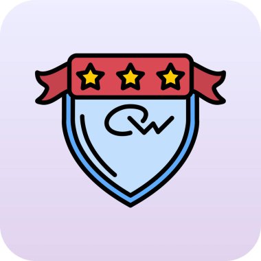 Bir kalkan simgesinin vektör illüstrasyonu