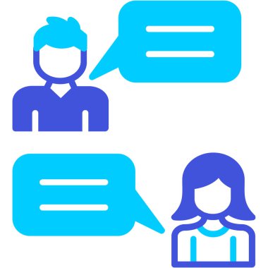 İnsanların vektör illüstrasyonu ve sohbet simgesi