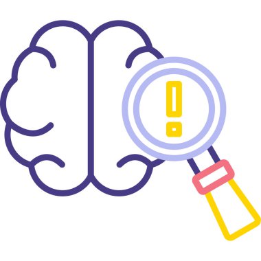 Beyin arama ikonu vektörü. İnce çizgi işareti. izole edilmiş sınır sembolü çizimi