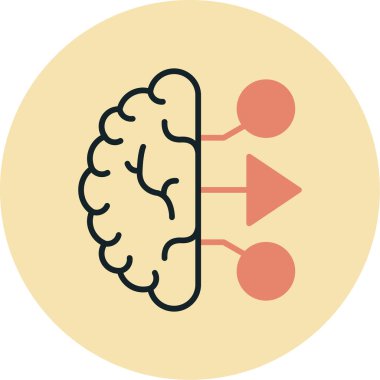 Beyin. Web simgesi basit illüstrasyon