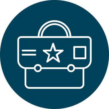 Çanta simgesinin vektör illüstrasyonu