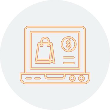 İnternet alışveriş simgesi. İnce çizgi tasarımı. vektör illüstrasyonu.