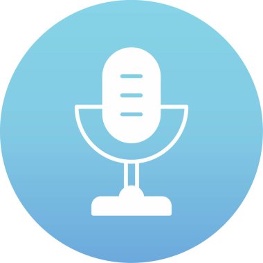 Mikrofon. Web simgesi basit illüstrasyon