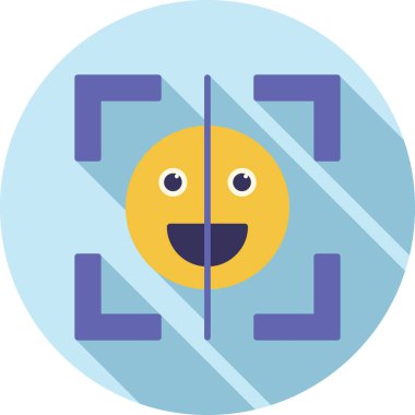 Düz şekilli emoji yüz simgesi