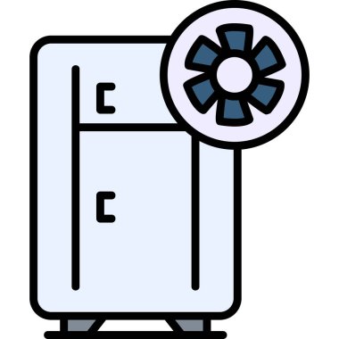 Klima simgesi renk ana hatları vektörü