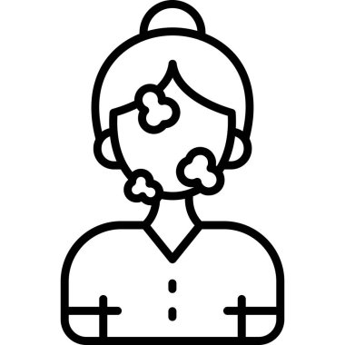 avatar kadın kullanıcı simgesi ana hat biçiminde