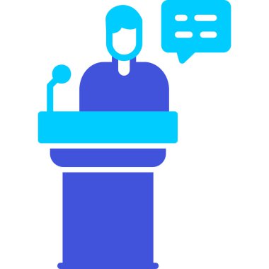 Konuşmacı. Web simgesi basit illüstrasyon