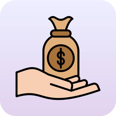 Gelir web simgesi, vektör illüstrasyonu