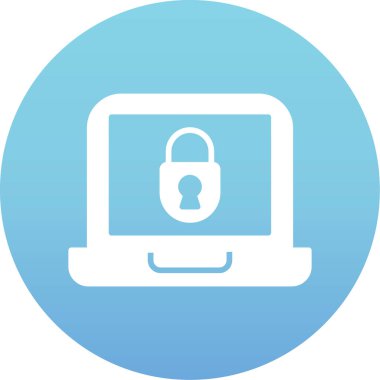 İnternet güvenlik kilidi simgesi düz biçimli