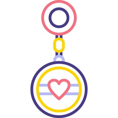 zincir vektör illüstrasyon tasarımı olan kalp