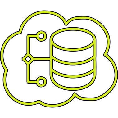 Veri veritabanı sunucu simgesi ana hat biçiminde