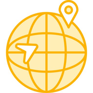 beyaz arkaplanda izole edilmiş dünya simgesi ve vektör illüstrasyonu