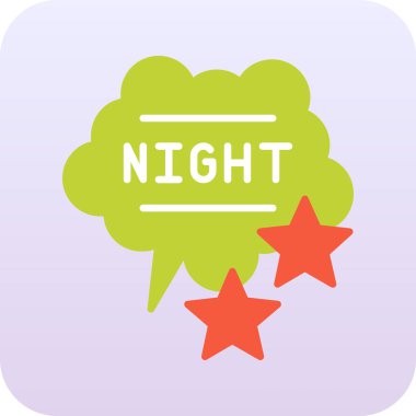 Gece modern simge, vektör illüstrasyonu