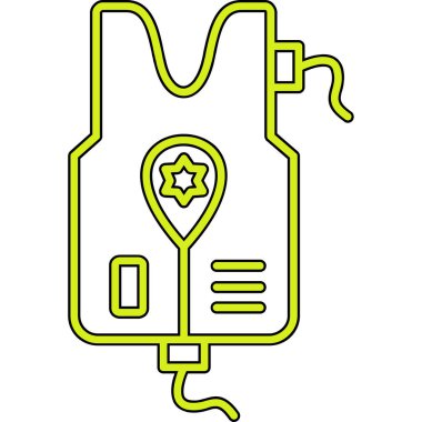 Sarı ve beyaz kalp ikonunun vektör çizimi