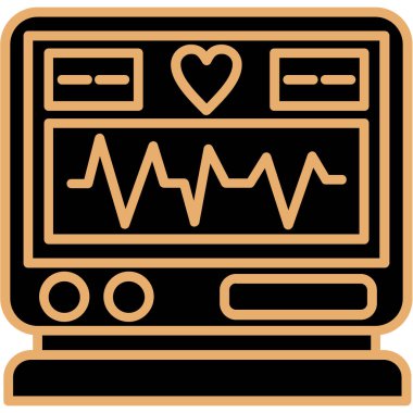 Kardiyogram simgesi renk dış hat vektörü